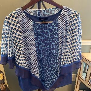 B.L.U.E. Animal Print Scarf Poncho w Tank Shell Lg